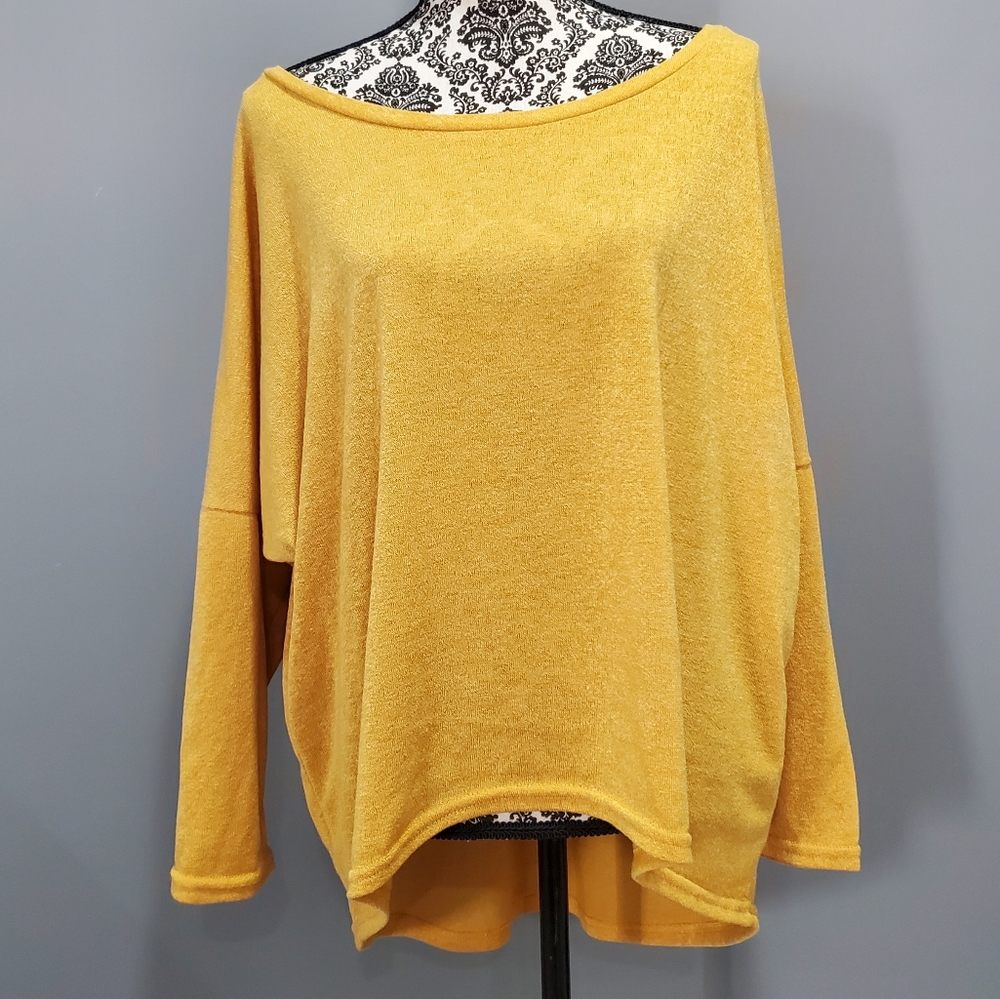 Uget Women's Long Batwing Sleeve XL- GOLD